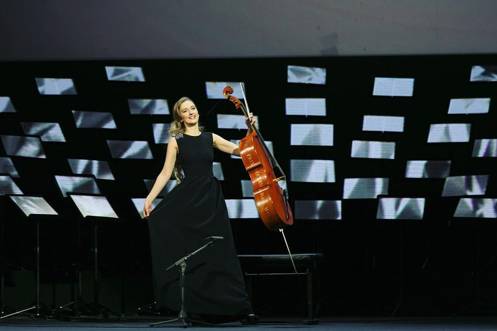 Latvian Cellist Performs in Araminta Landale Earrings