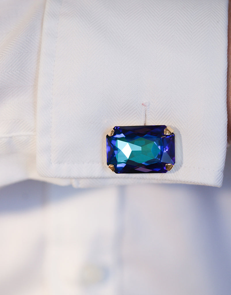 Deep Blue Swarovski Cufflinks