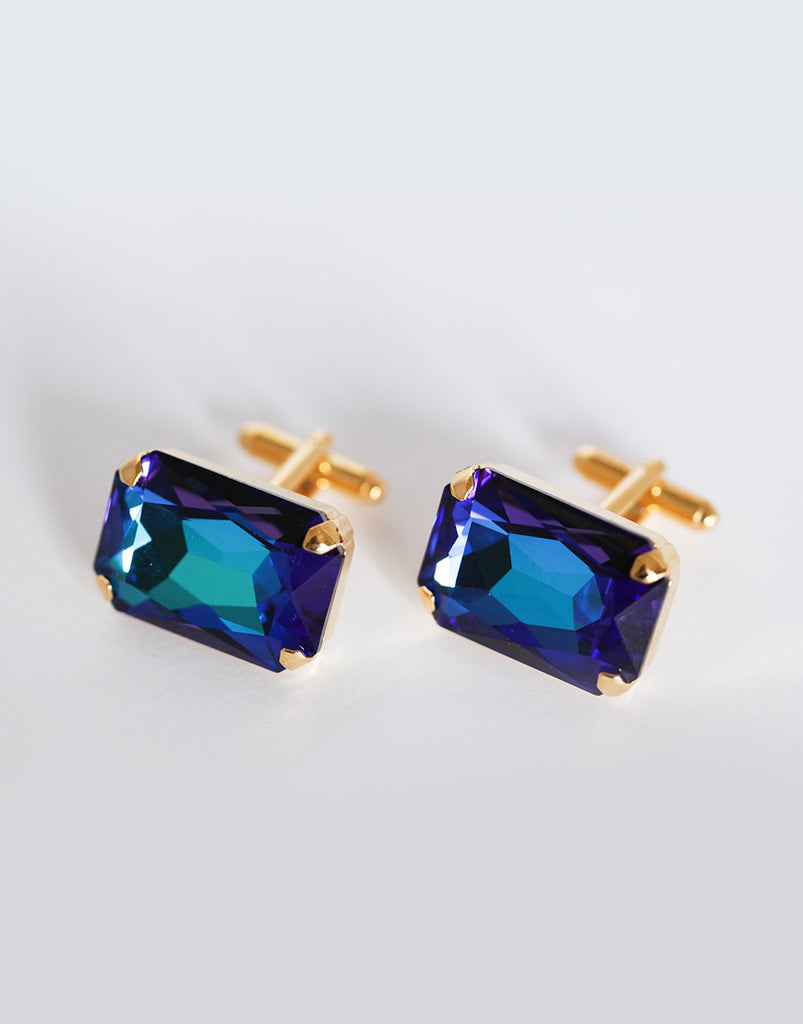 Deep Blue Swarovski Cufflinks