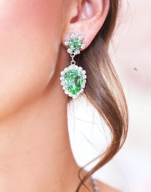 Clara Green Swarovski Earrings