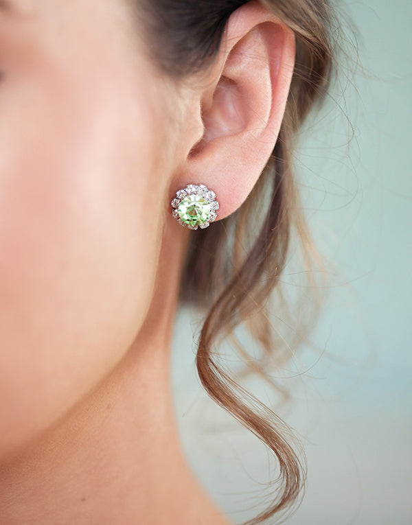 Apple Green Swarovski Studs