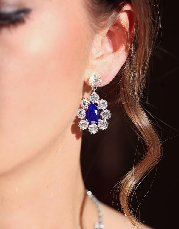 Deep Blue Angelica Swarovski Earrings