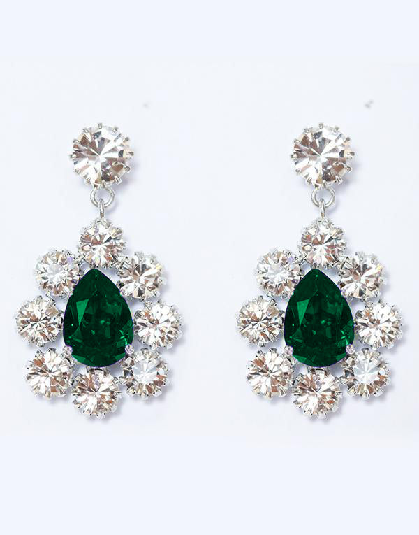 Dark Green Angelica Swarovski Earrings