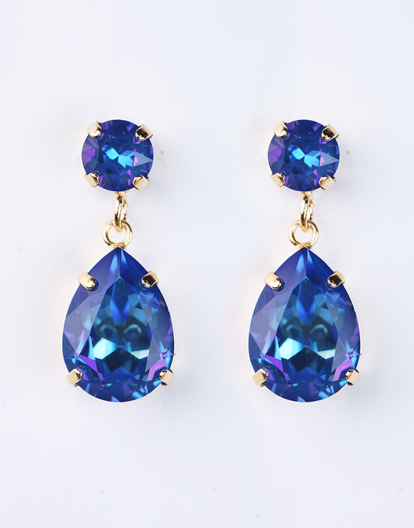 Azure Blue Pear Drop Swarovski Earrings