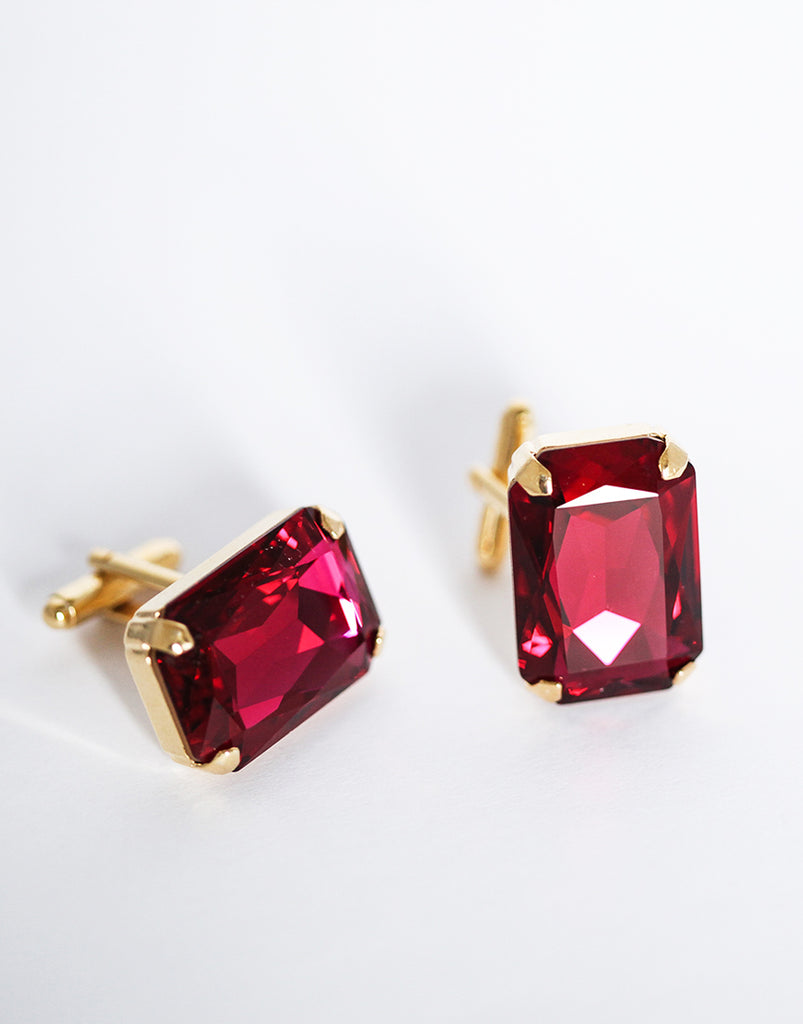 Deep Red Swarovski Cufflinks