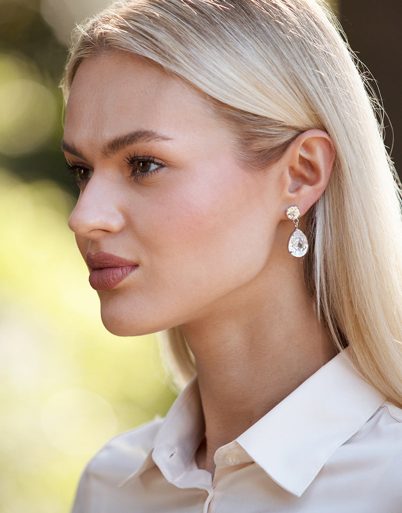 Crystal Pear Drop Swarovski Earrings