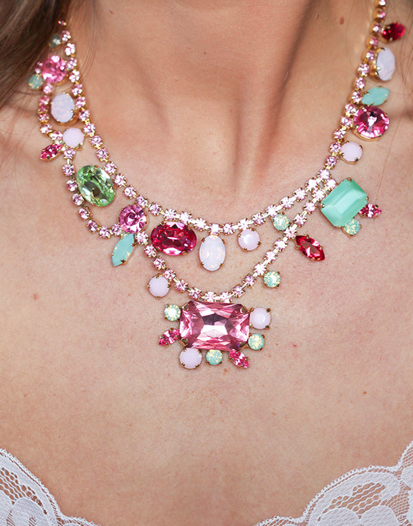 Gillian Multicoloured Crystal Swarovski Necklace