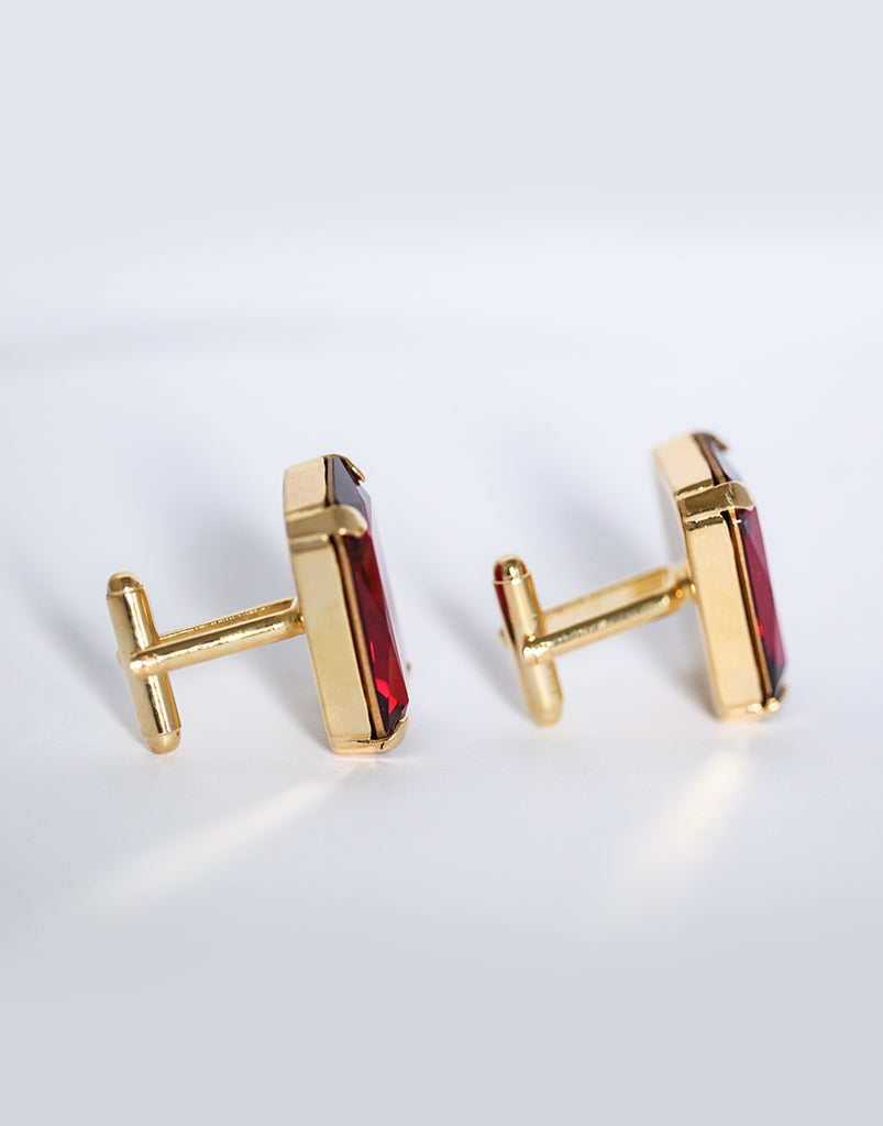 Deep Red Swarovski Cufflinks