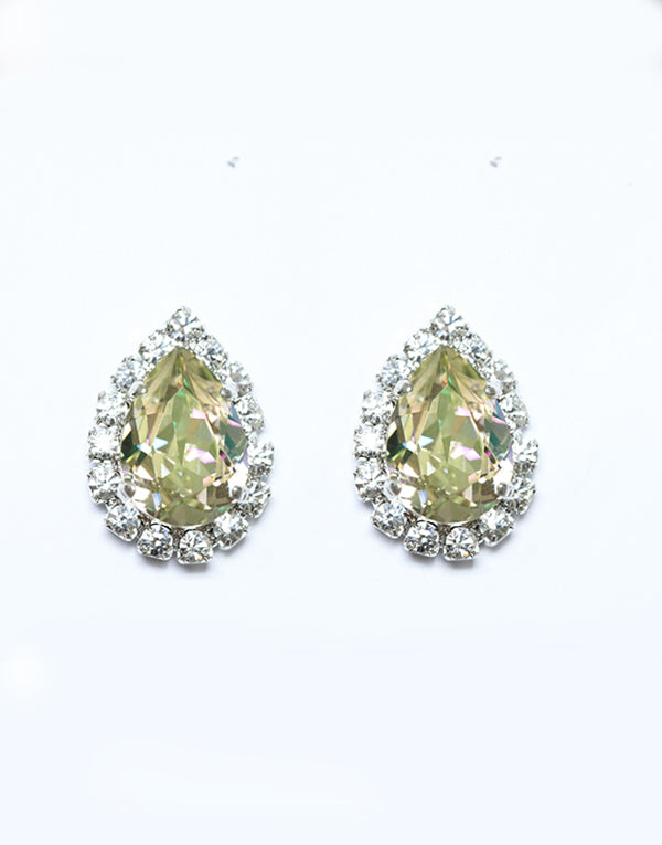 Light Green Pear Swarovski Studs