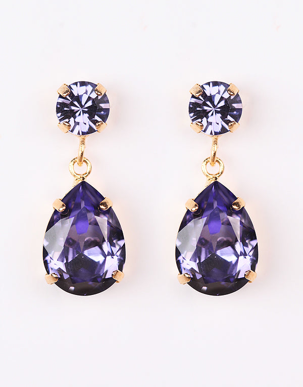 Indigo Pear Drop Swarovski Earrings