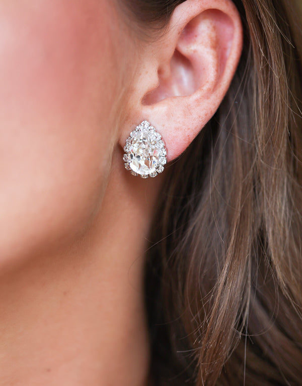 Crystal Pear Swarovski Studs