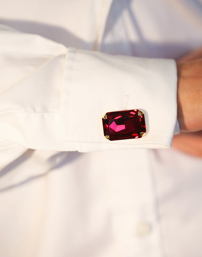 Deep Red Swarovski Cufflinks