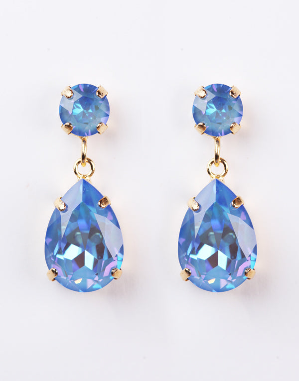 Cornflower Pear Drop Swarovski Earrings